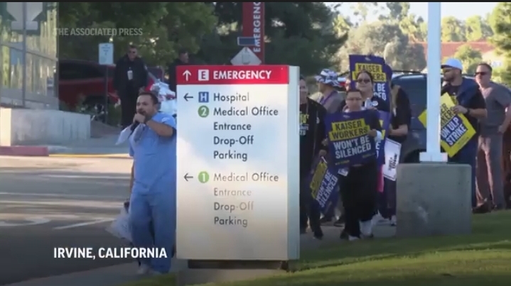 Trabajadores de la salud hacen piquetes frente a hospitales de EE. UU. en varios estados, iniciando una huelga de tres días